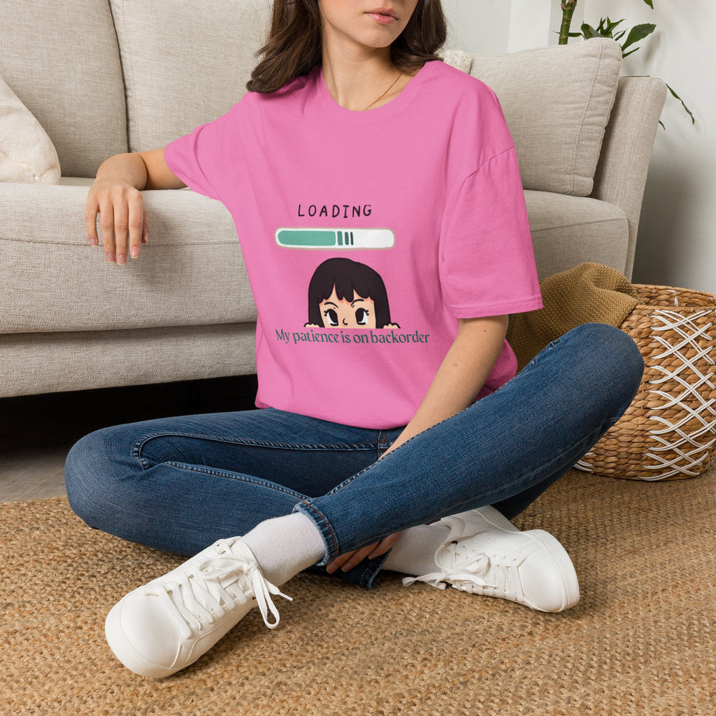 Loading Progress Graphic TShirt Cute Anime Girl Illustration