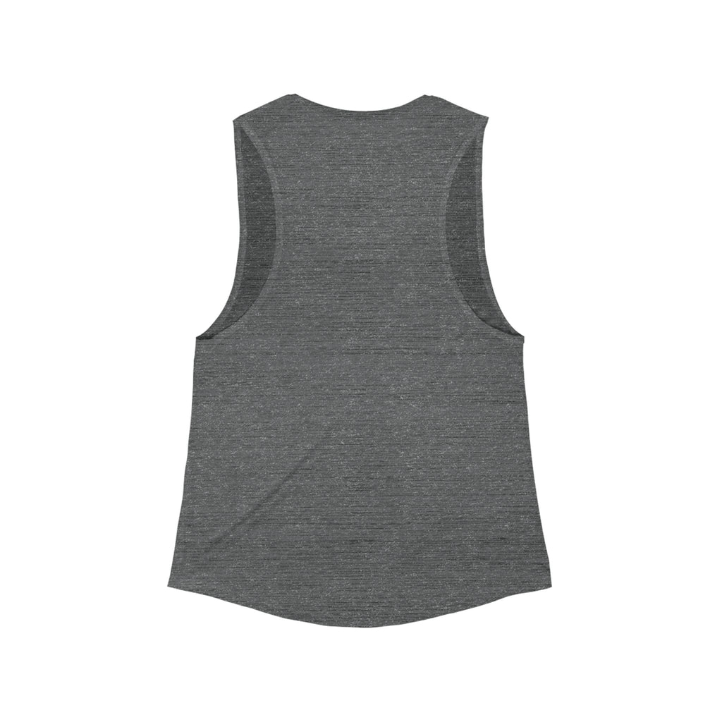 Womens Muscle Tank Daily Sprinkles of Joy Heathered Gray Scoop Tank