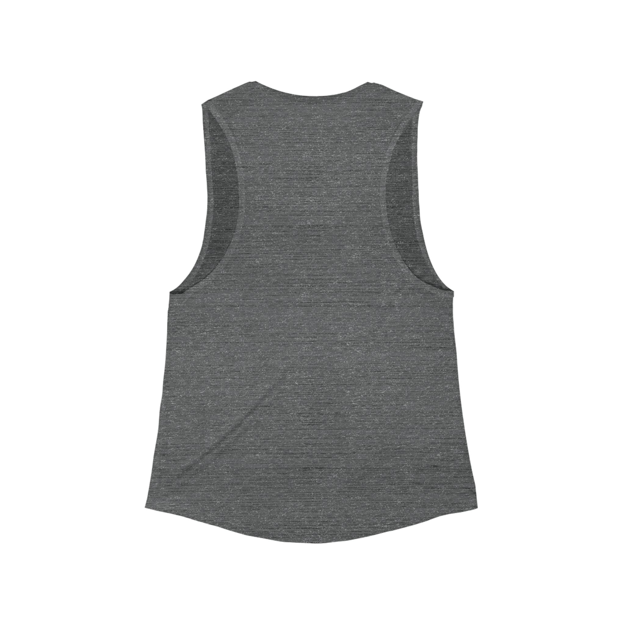 Womens Muscle Tank Daily Sprinkles of Joy Heathered Gray Scoop Tank