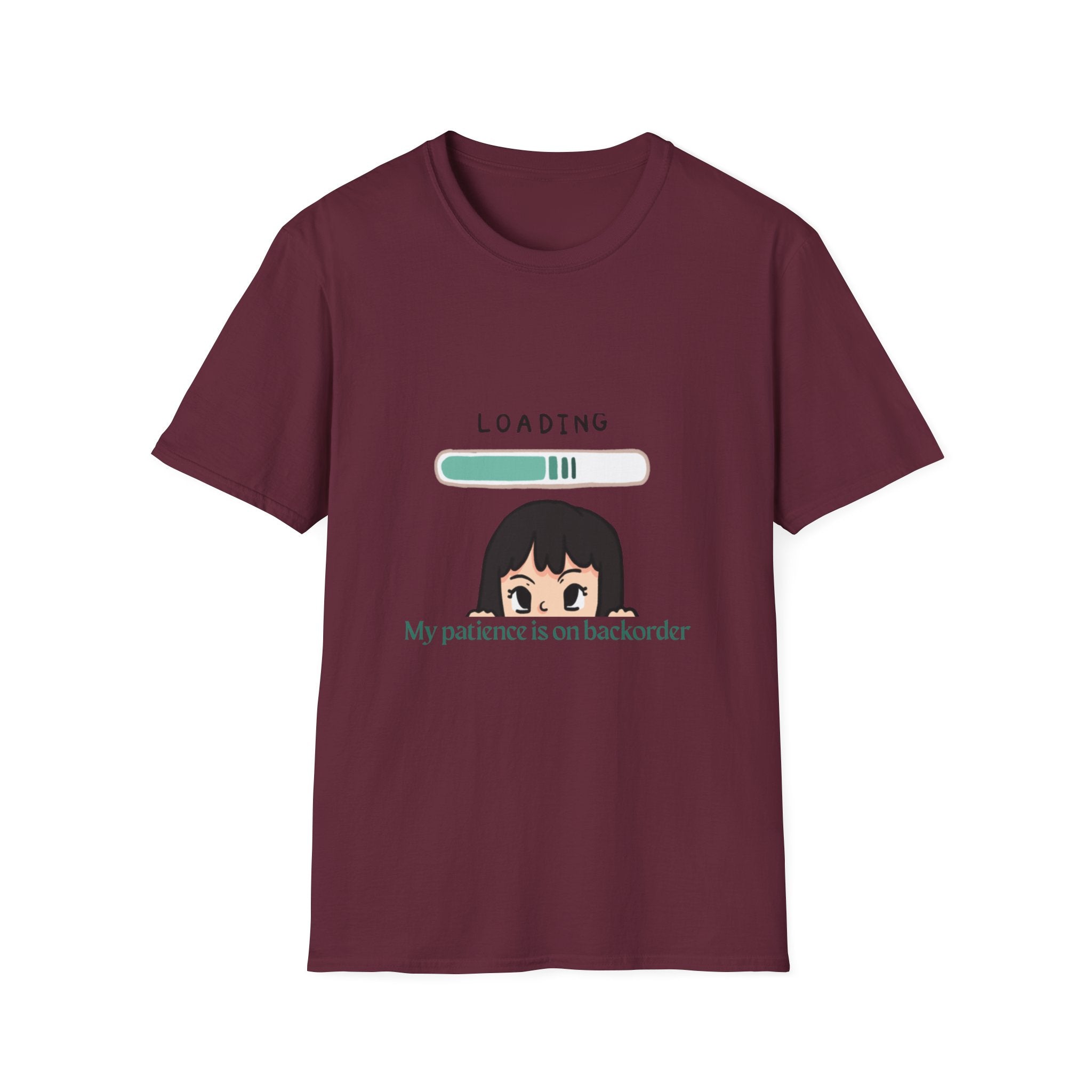 Loading Progress Graphic TShirt Cute Anime Girl Illustration