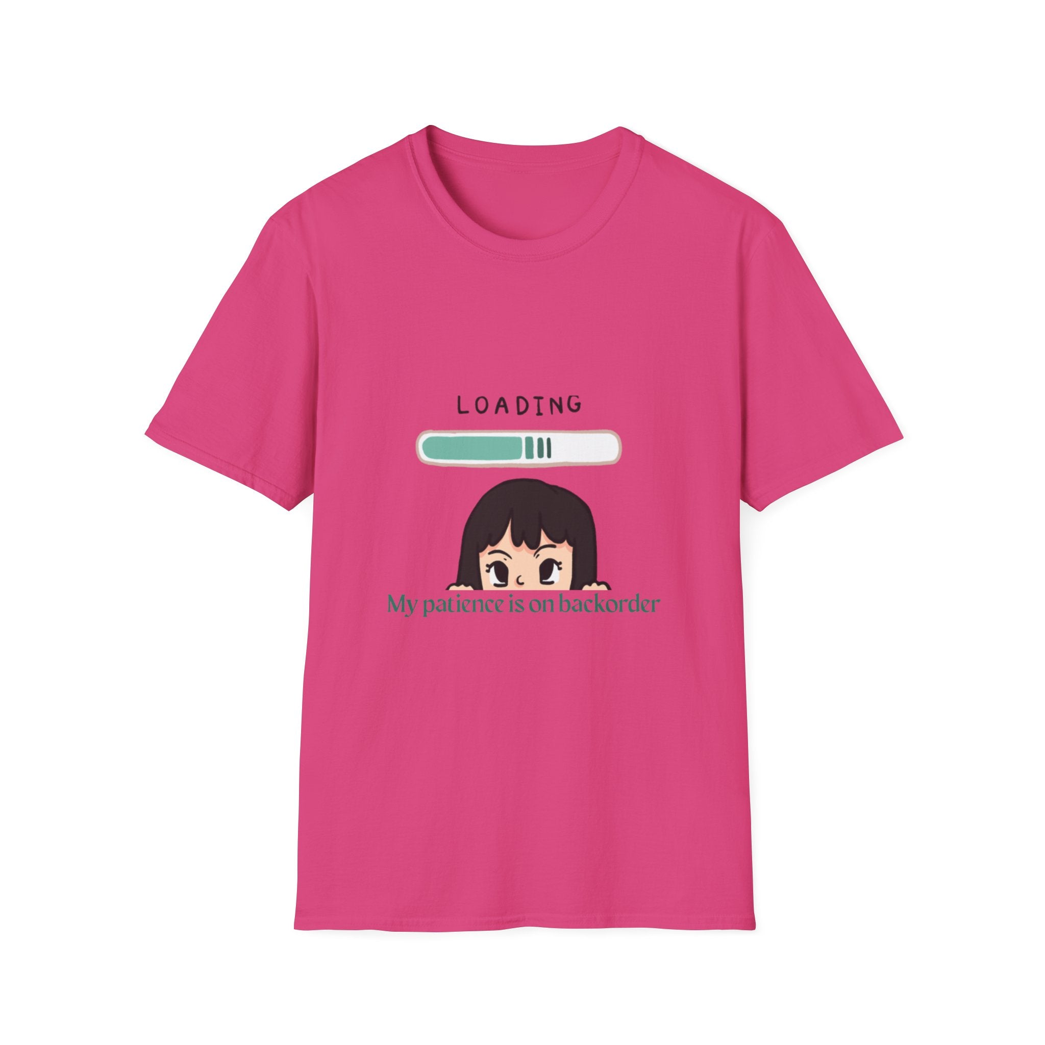 Loading Progress Graphic TShirt Cute Anime Girl Illustration