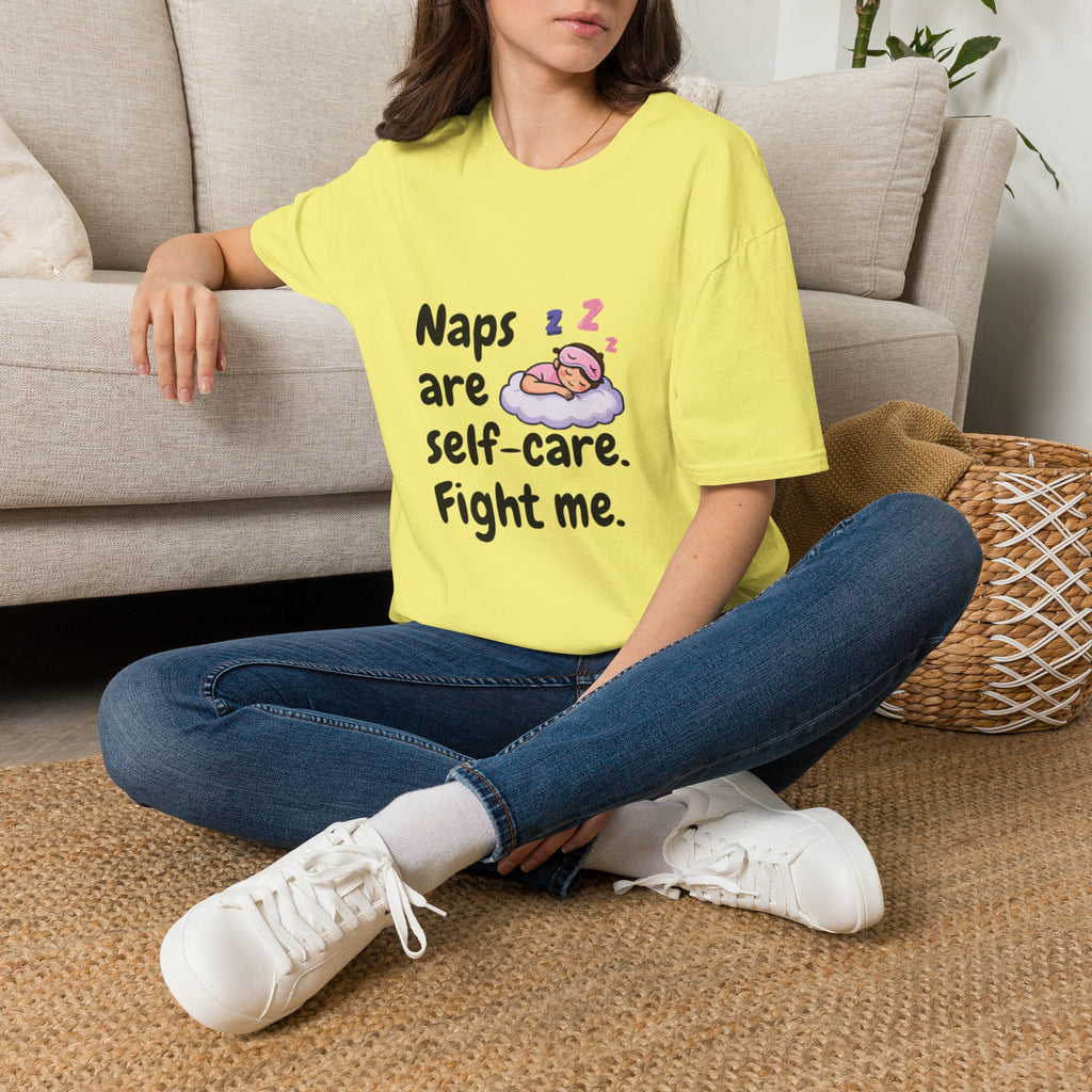 Naps Are Self Care Fight Me TShirt Cute Sleeping Cloud Tee