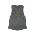Womens Muscle Tank Daily Sprinkles of Joy Heathered Gray Scoop Tank