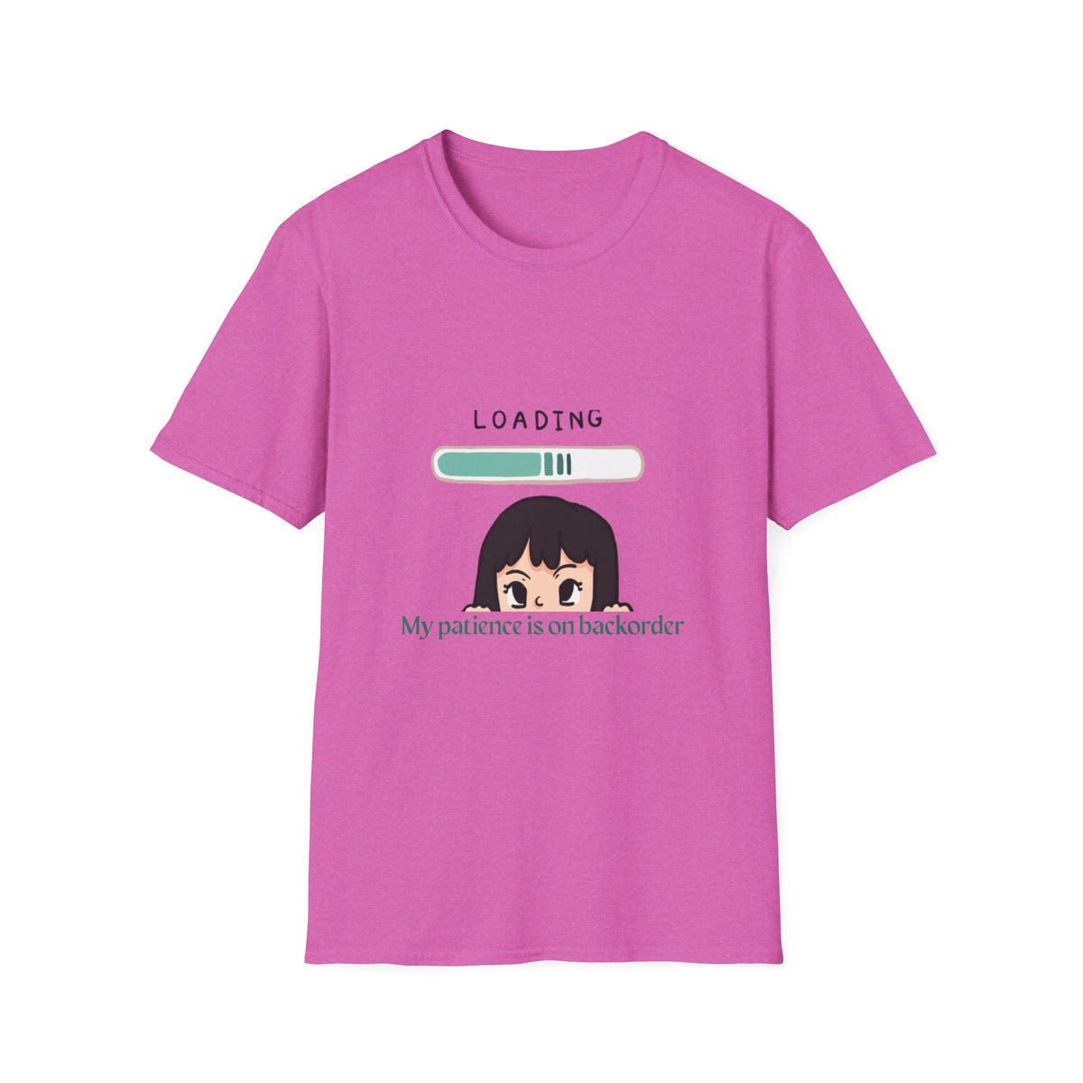 Loading Progress Graphic TShirt Cute Anime Girl Illustration
