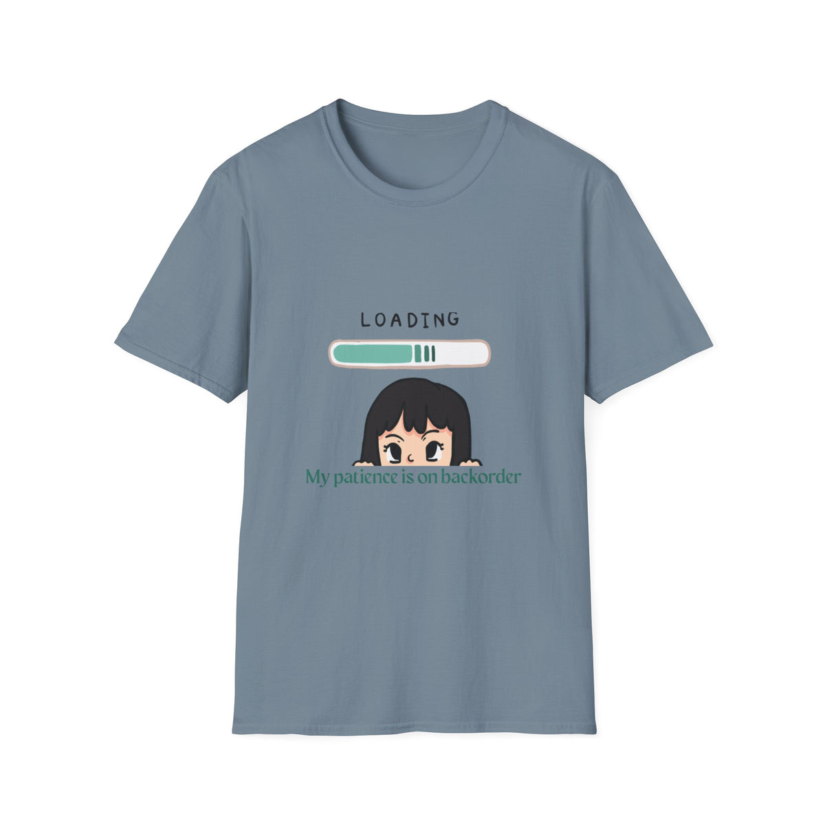 Loading Progress Graphic TShirt Cute Anime Girl Illustration