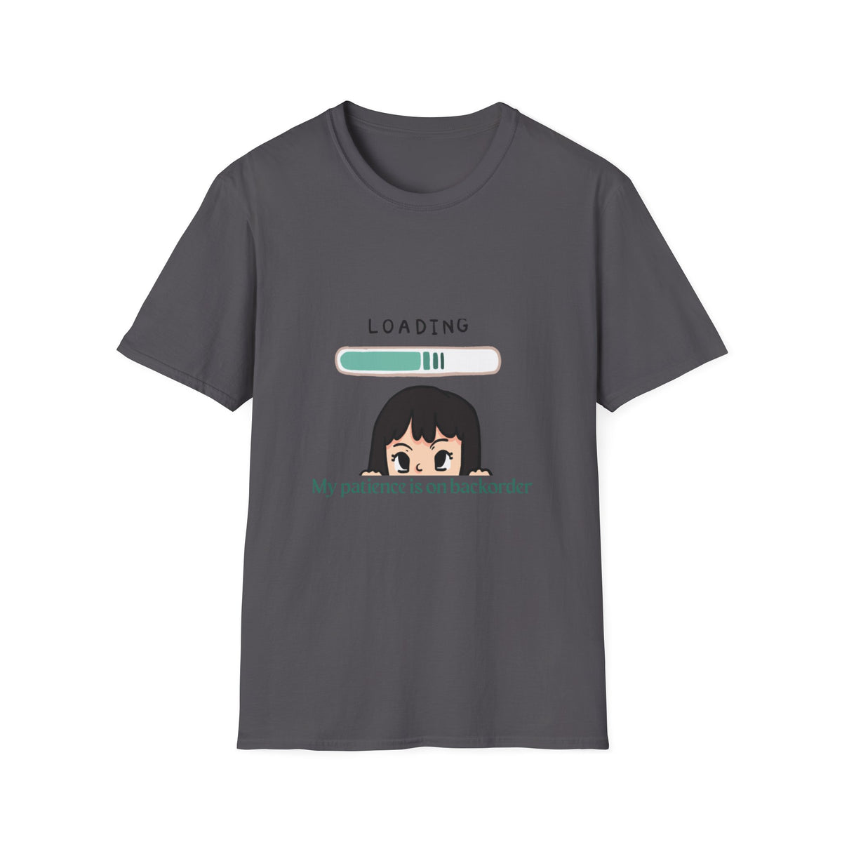 Loading Progress Graphic TShirt Cute Anime Girl Illustration