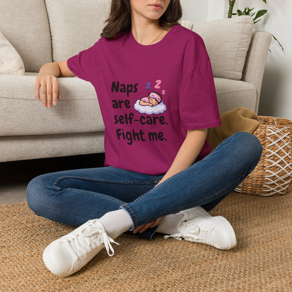 Naps Are Self Care Fight Me TShirt Cute Sleeping Cloud Tee