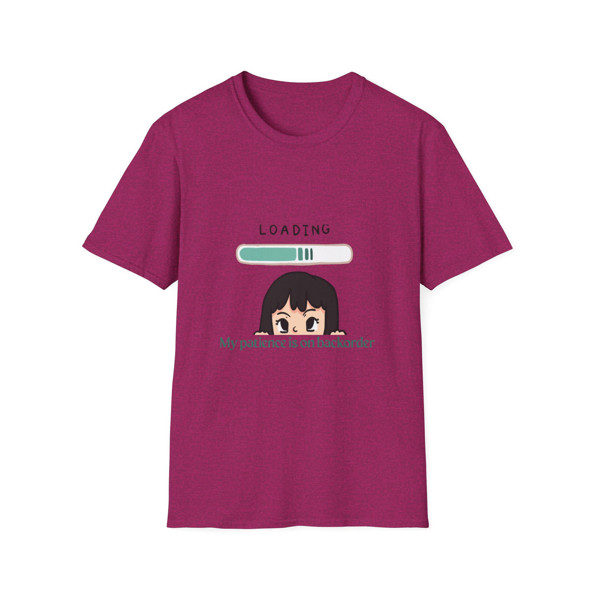 Loading Progress Graphic TShirt Cute Anime Girl Illustration