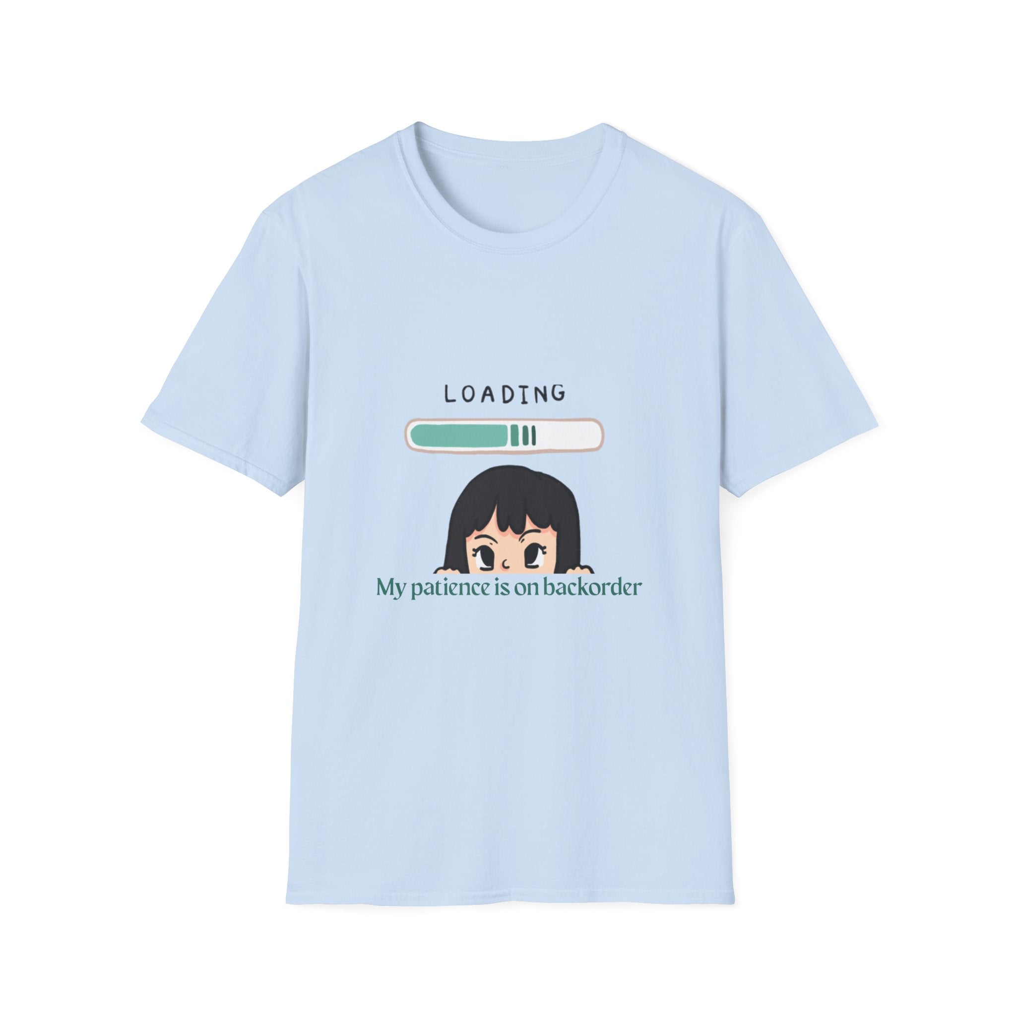 Loading Progress Graphic TShirt Cute Anime Girl Illustration
