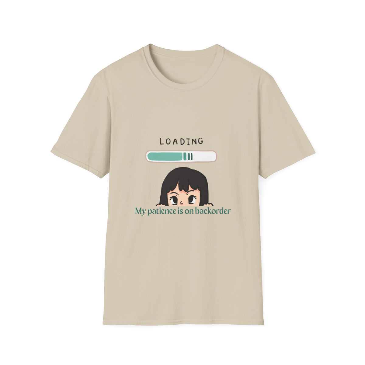 Loading Progress Graphic TShirt Cute Anime Girl Illustration
