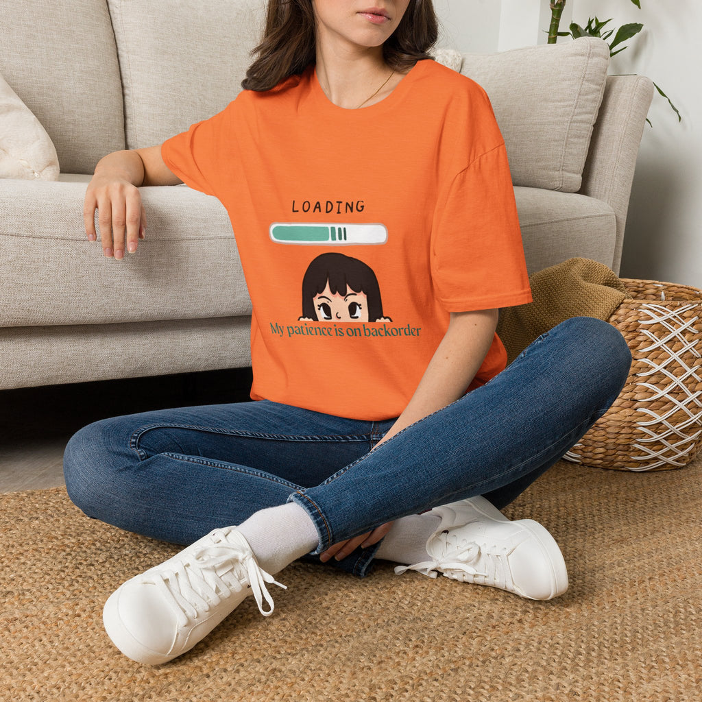 Loading Progress Graphic TShirt Cute Anime Girl Illustration