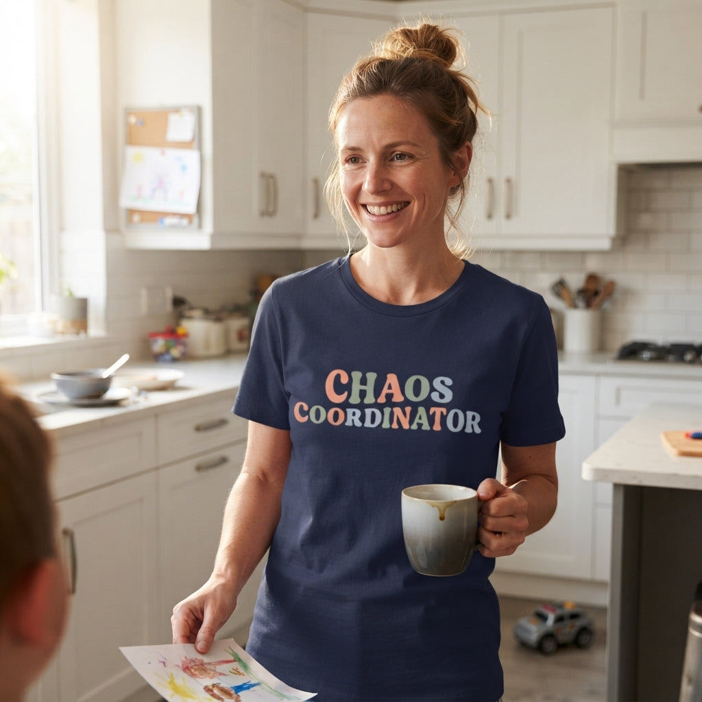 Chaos Coordinator T‑Shirt — Retro Rainbow Funny Mom / Teacher Tee