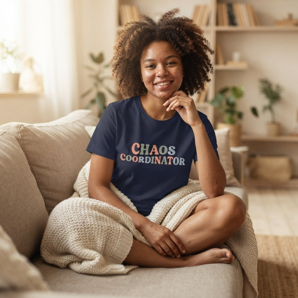 Chaos Coordinator T‑Shirt — Retro Rainbow Funny Mom / Teacher Tee
