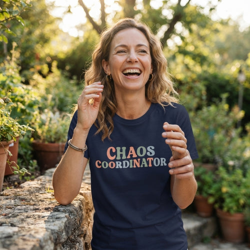Chaos Coordinator T‑Shirt — Retro Rainbow Funny Mom / Teacher Tee