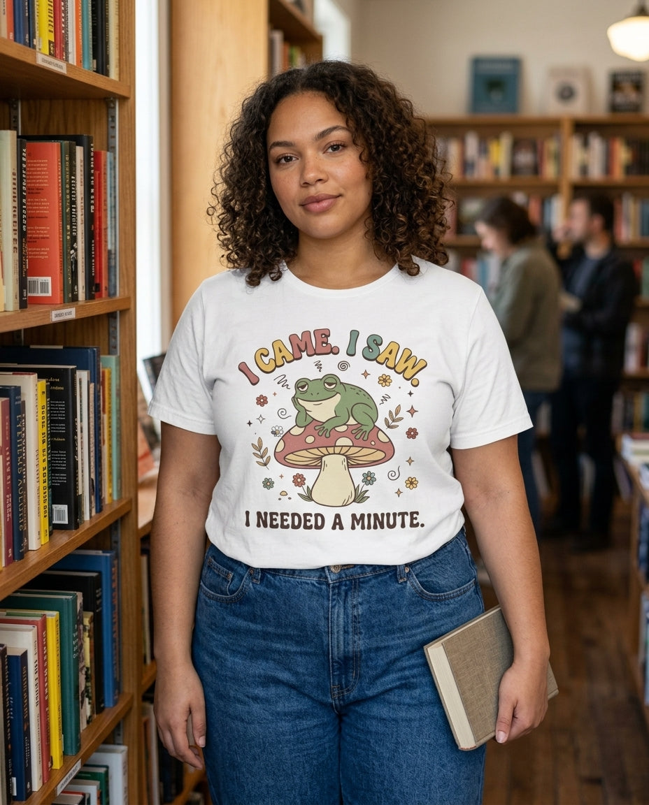 I Came, I Saw Frog T-Shirt — Cute Mushroom Frog Graphic Tee