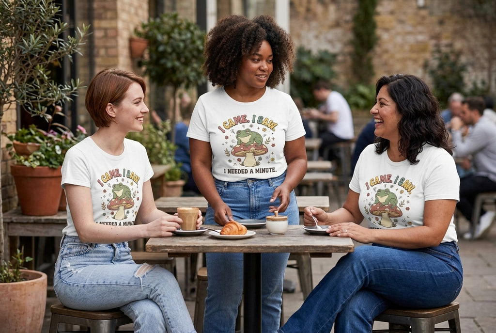 I Came, I Saw Frog T-Shirt — Cute Mushroom Frog Graphic Tee