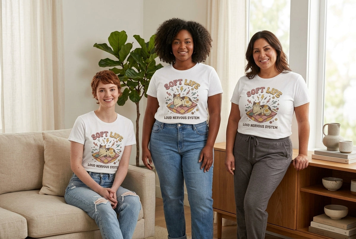 Soft Life Cat T-Shirt — 'Soft Life' Retro Cat Graphic Tee