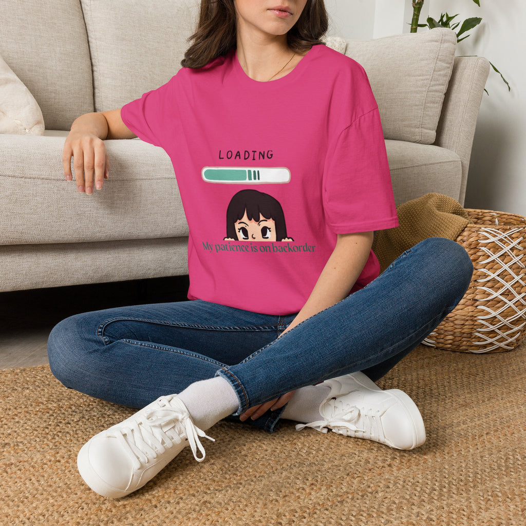 Loading Progress Graphic TShirt Cute Anime Girl Illustration