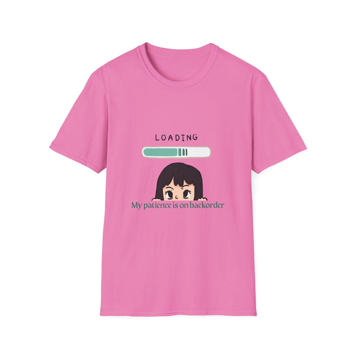 Loading Progress Graphic TShirt Cute Anime Girl Illustration
