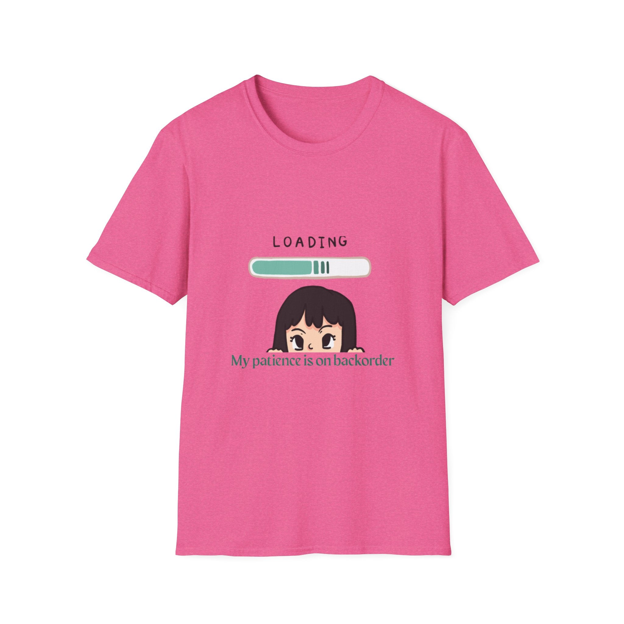Loading Progress Graphic TShirt Cute Anime Girl Illustration