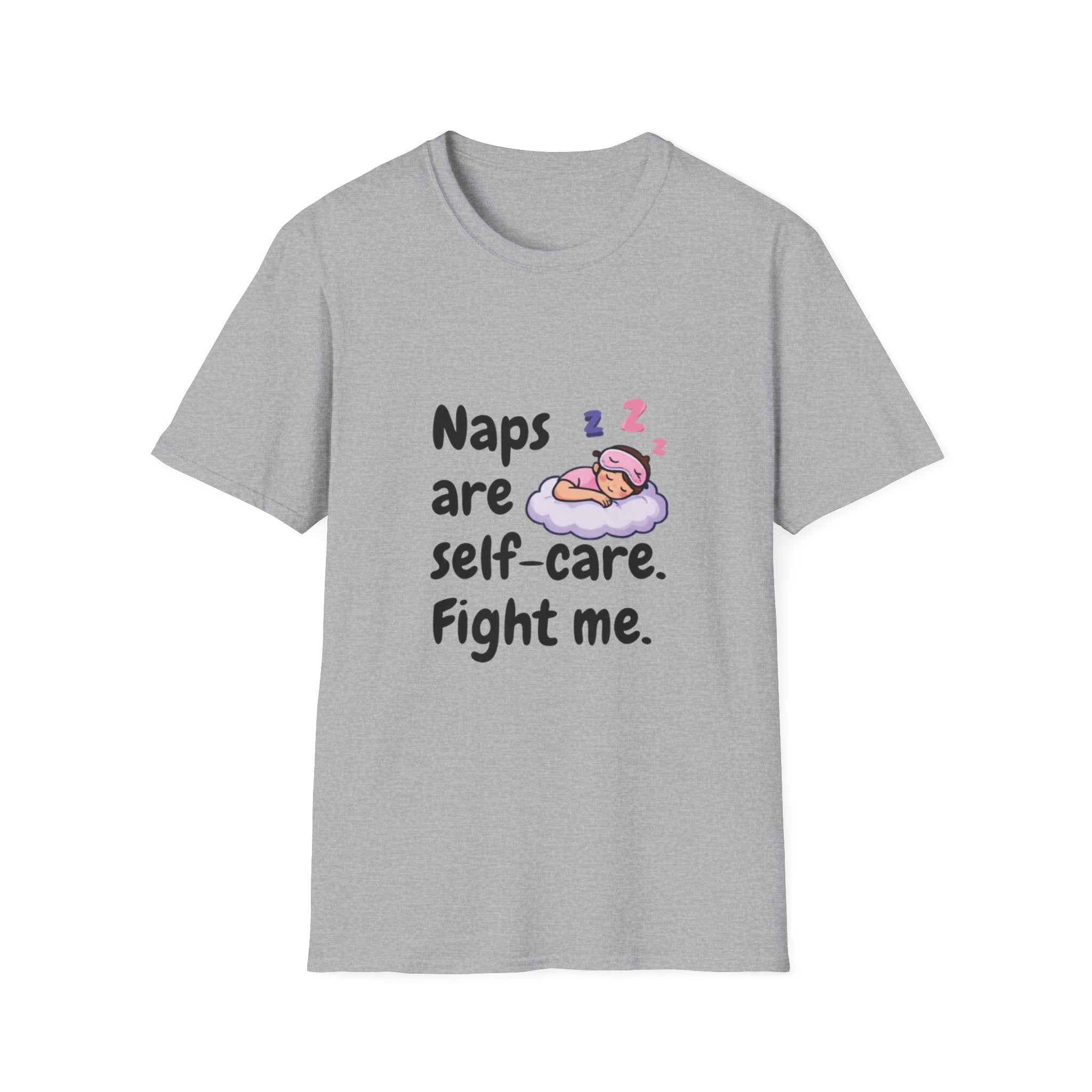 Naps Are Self Care Fight Me TShirt Cute Sleeping Cloud Tee