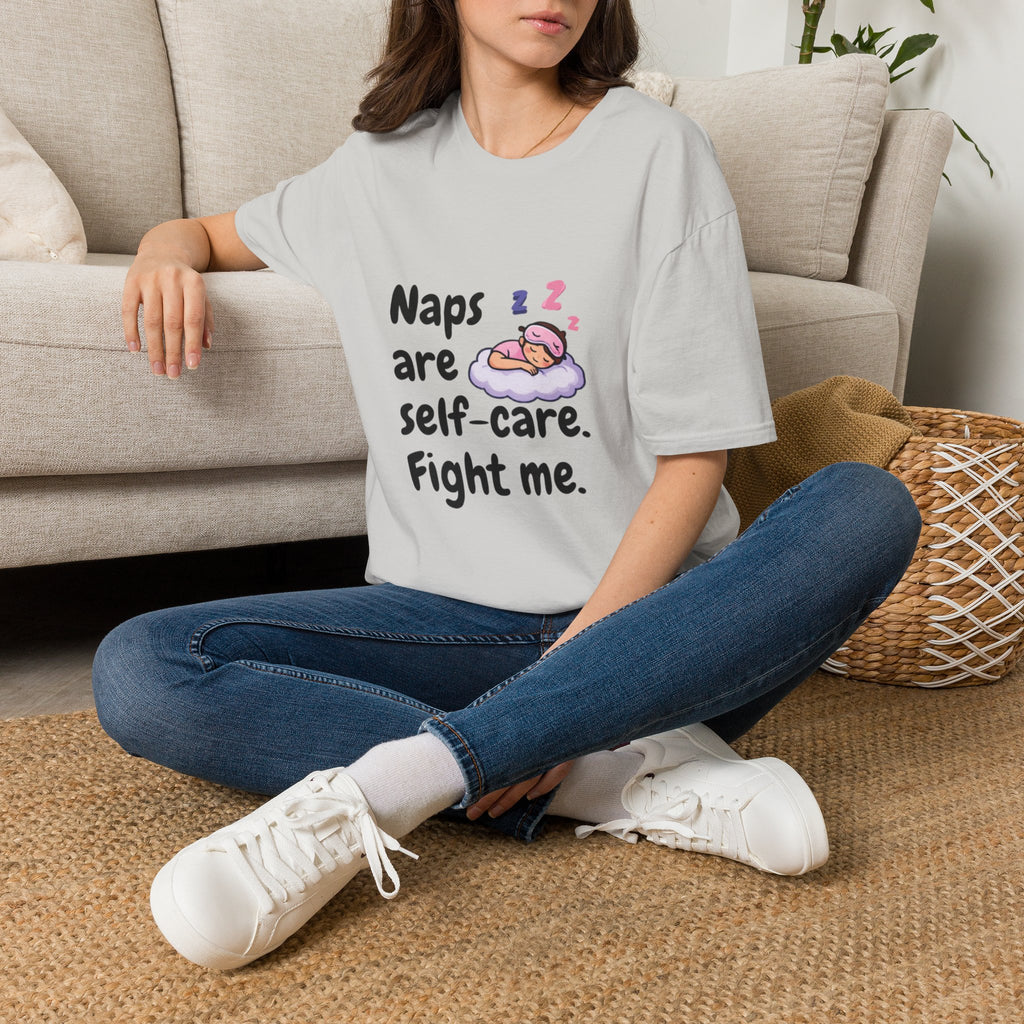 Naps Are Self Care Fight Me TShirt Cute Sleeping Cloud Tee