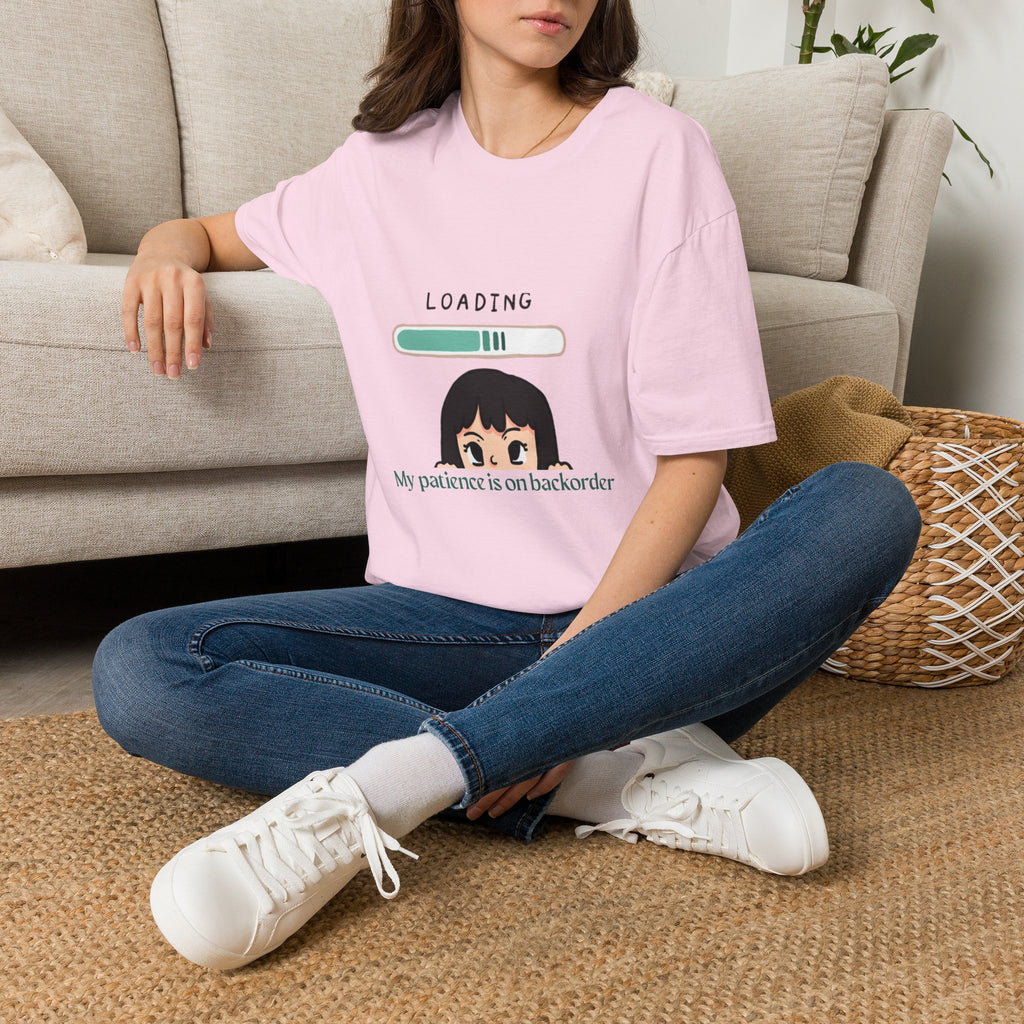 Loading Progress Graphic TShirt Cute Anime Girl Illustration